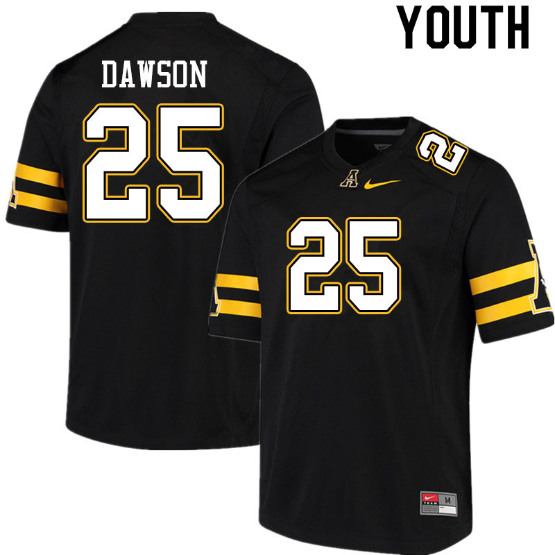 Youth #25 Kaleb Dawson Appalachian State Mountaineers College Football Jerseys Sale-Black
